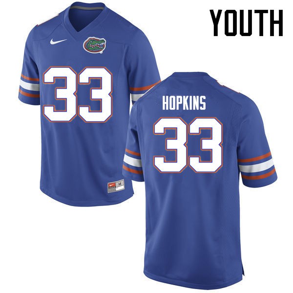Florida Gators Youth #33 Tyriek Hopkins College Football Jerseys Blue